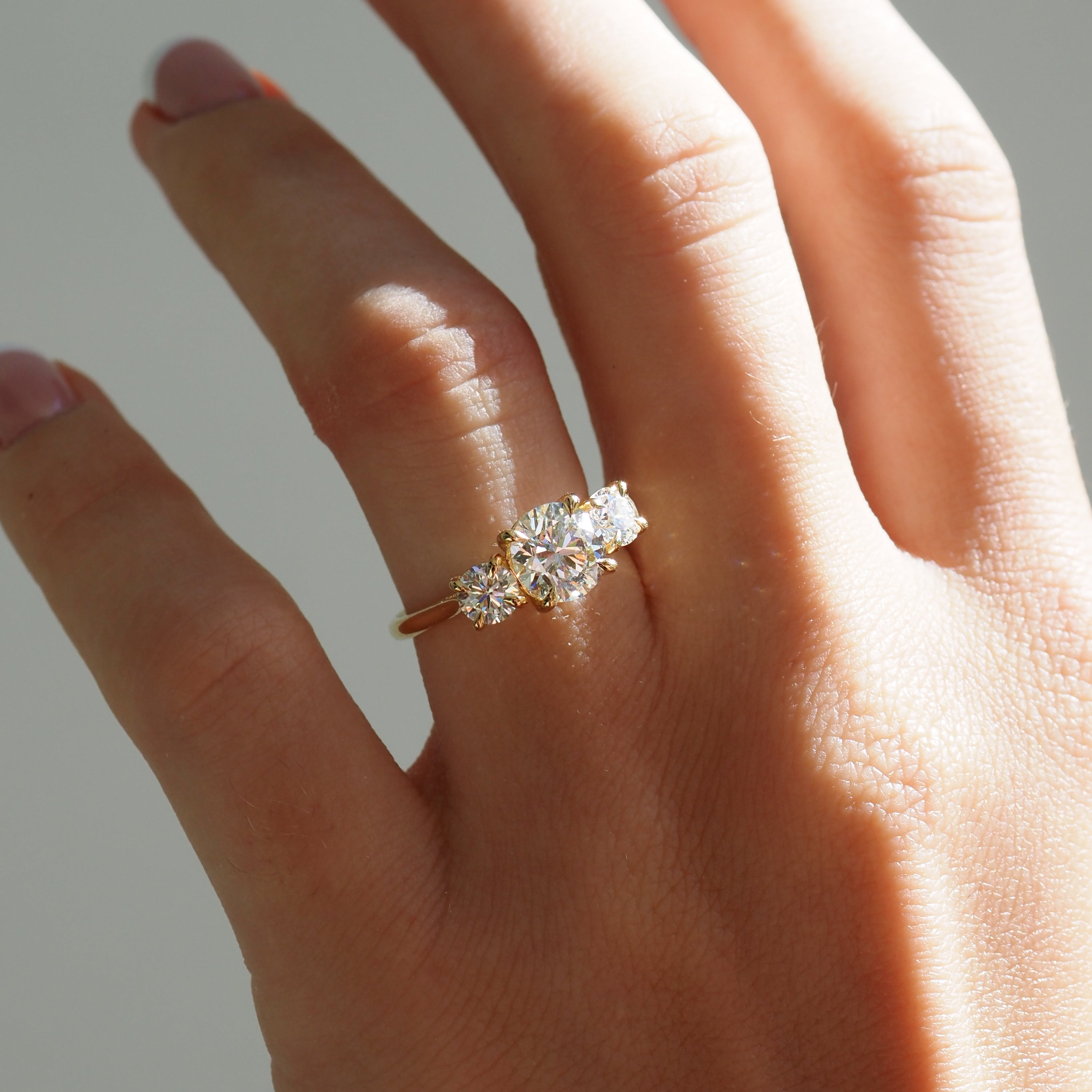 Amora | 2.2ct Round Trilogy Lab-Grown Diamond Engagement Ring