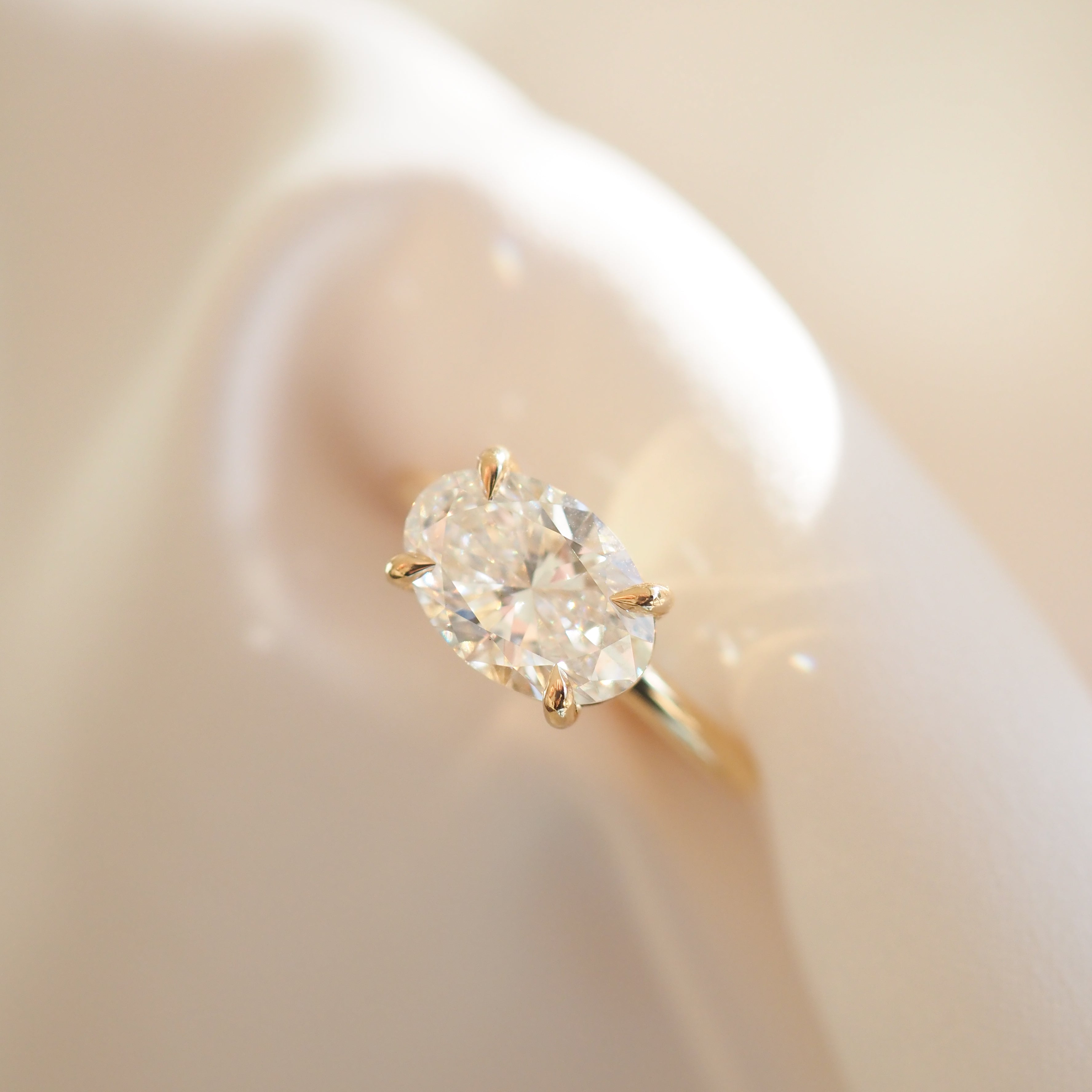 Ayla | East West Oval Cut Lab-Grown Diamond Engagement Ring