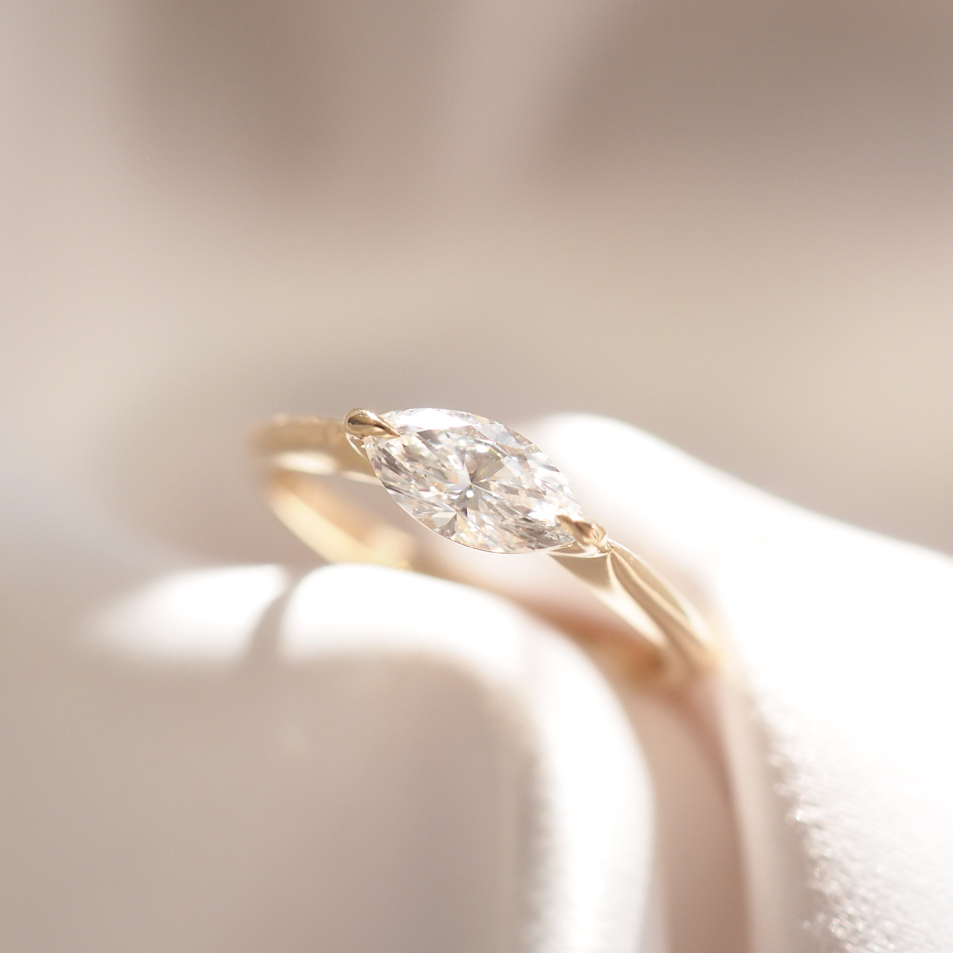 Crescent | East West Marquise Lab-Grown Diamond Engagement Ring