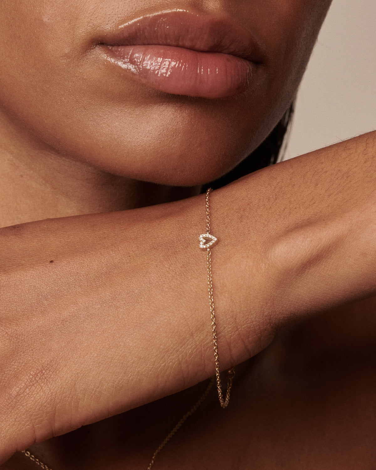 Diamond Heart Bracelet | Fixed Charm with Lab-Grown Diamonds