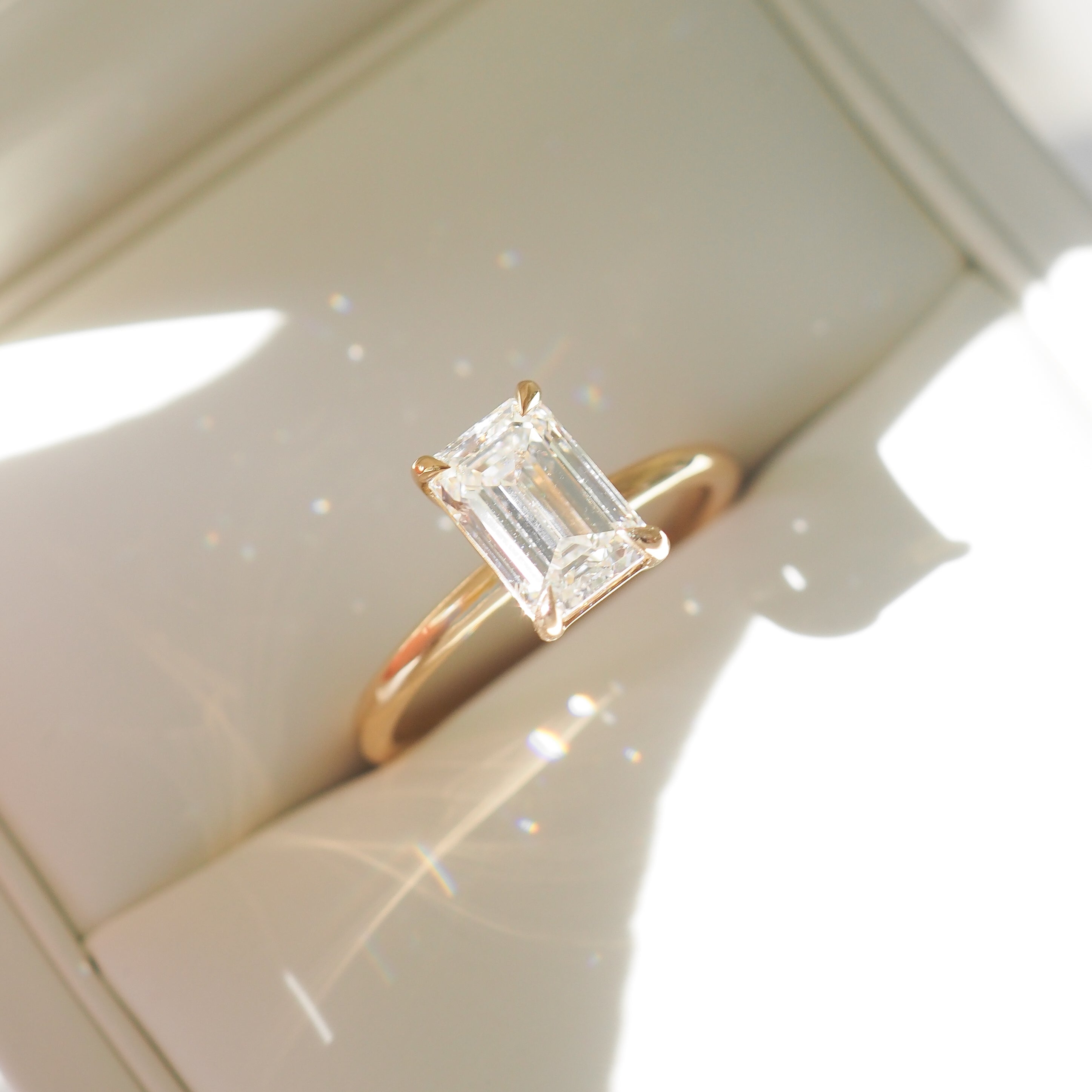 Eva | 1.5ct Emerald Solitaire Lab-Grown Diamond Engagement Ring