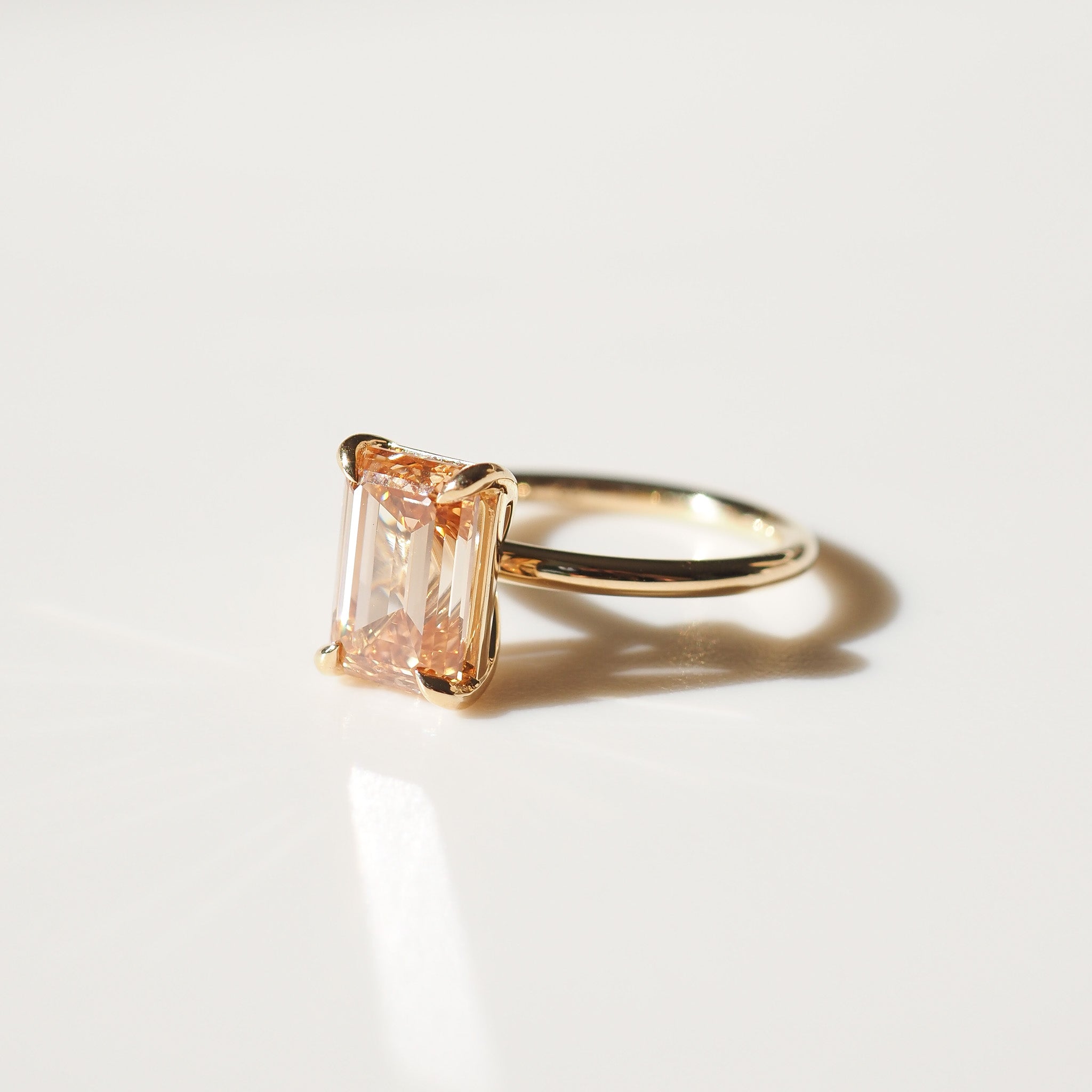 Eva | 3ct Champagne Emerald Lab-Grown Diamond Ring