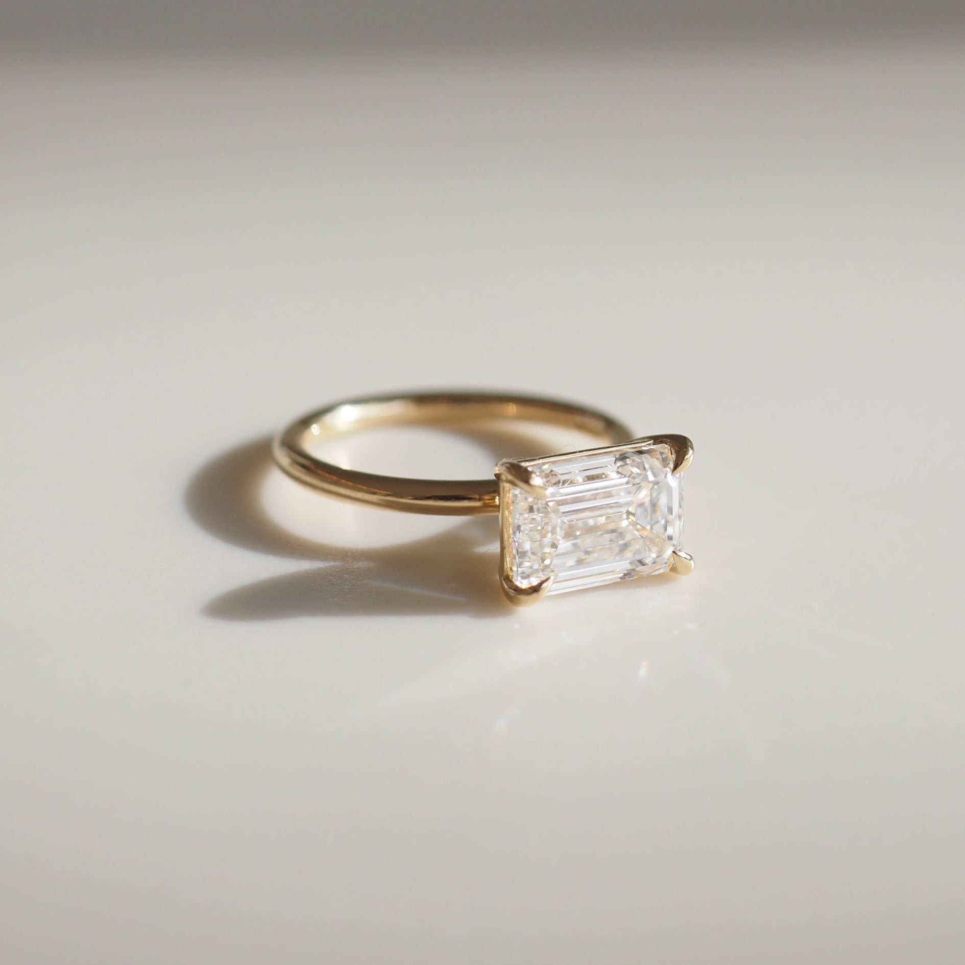 Fae | 3ct Emerald Solitaire Lab-Grown Diamond Engagement Ring