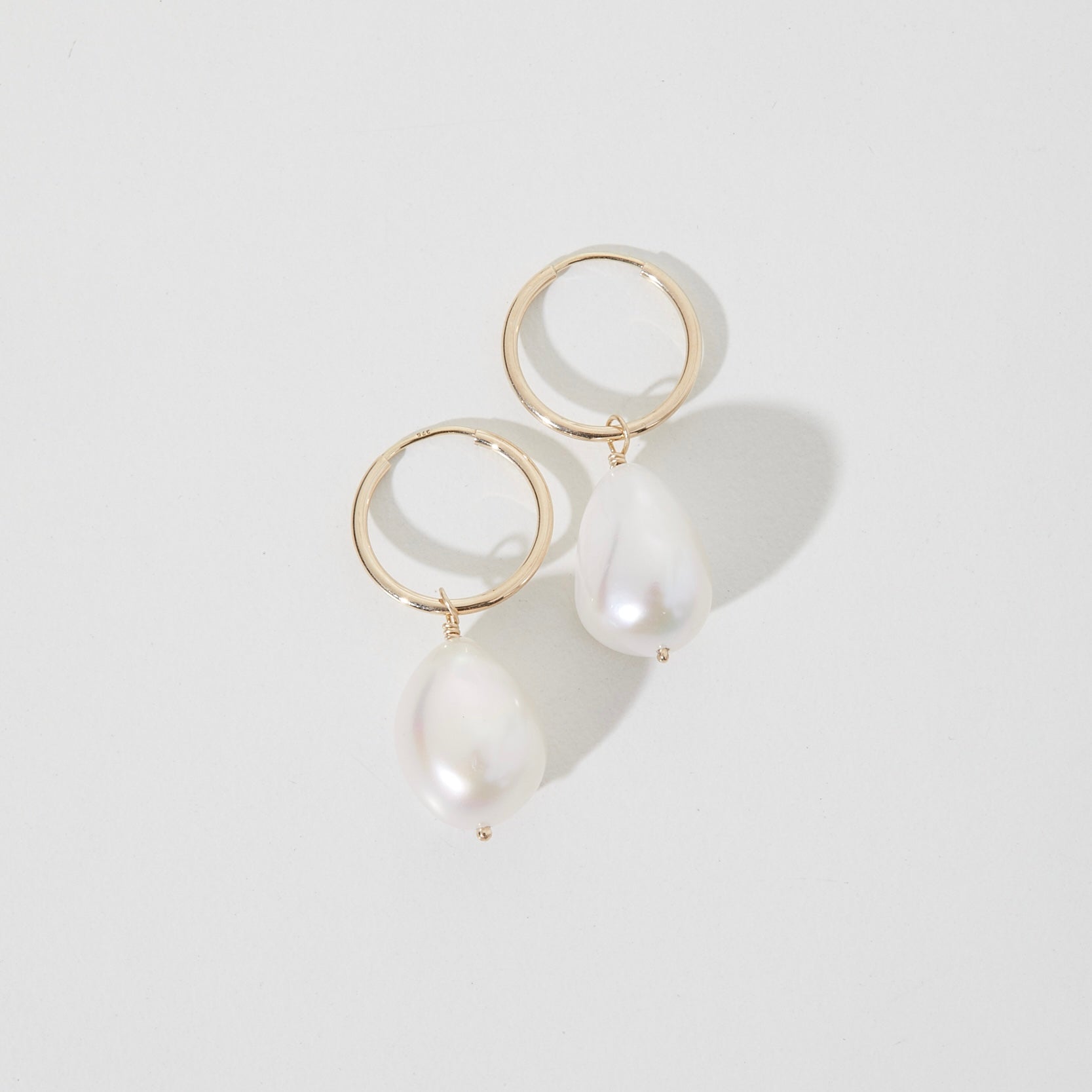 Classic Pearl Hoops | A smooth pearl hung from our Endless Sleepers