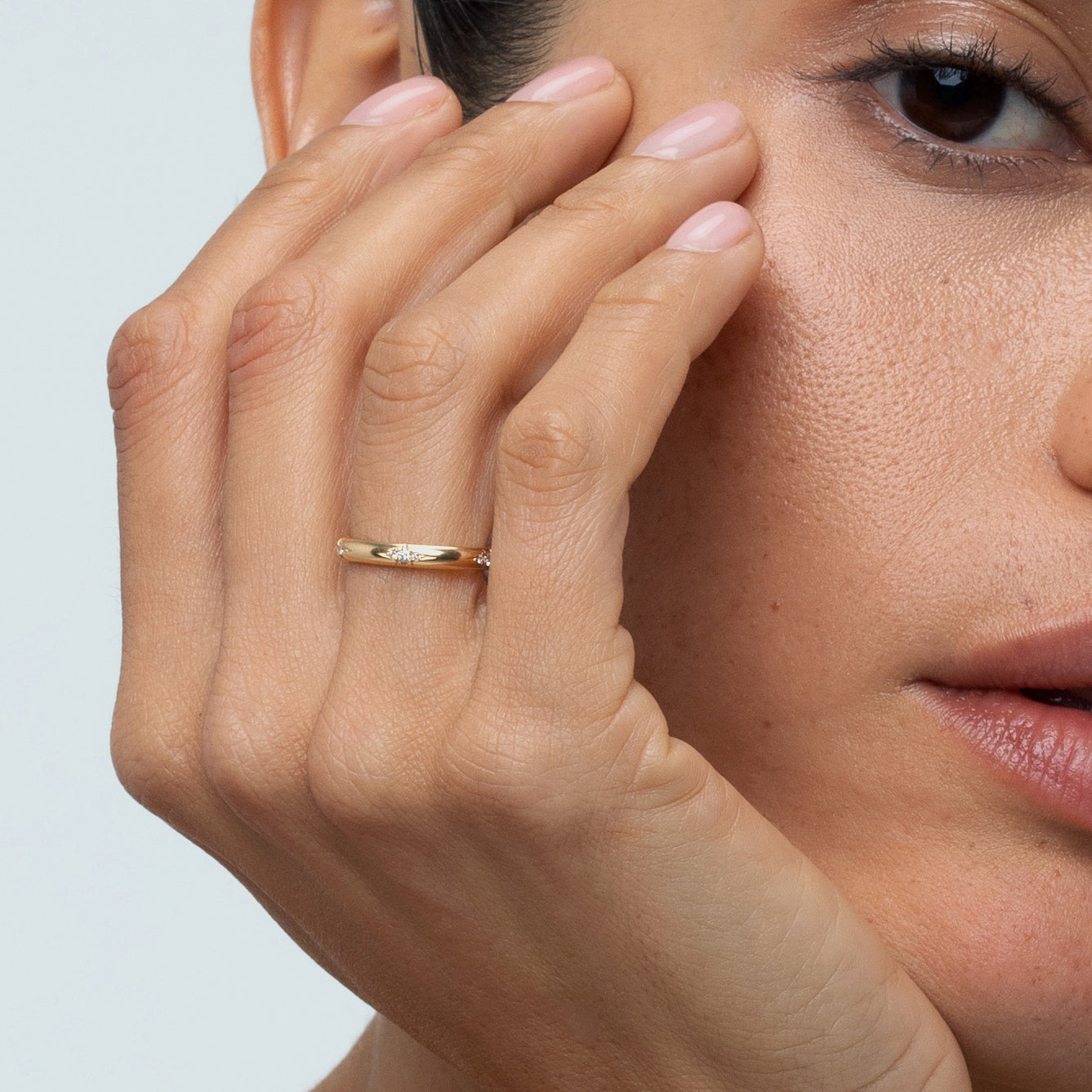 Fleur Ring | Diamond Trio Round Ring