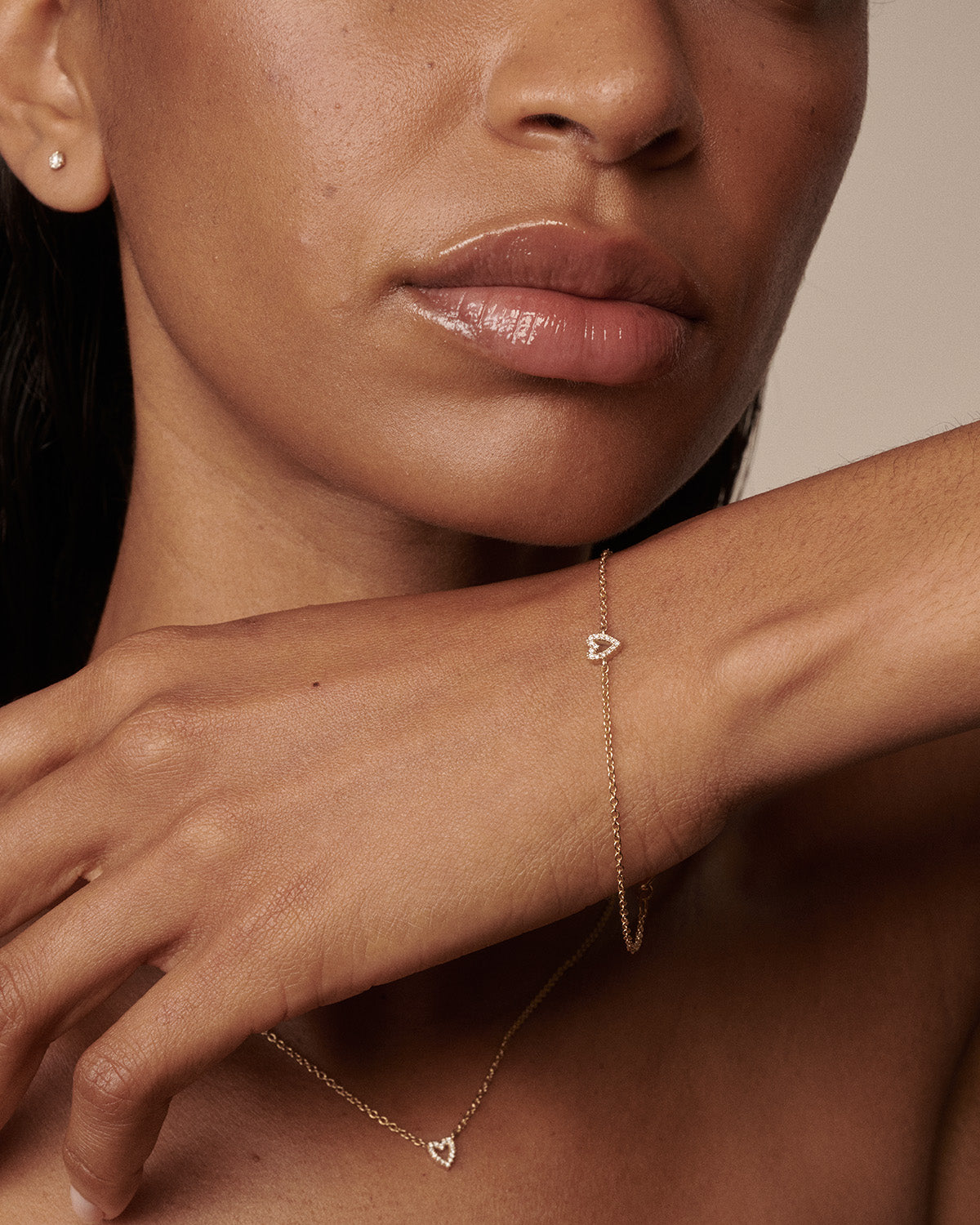 Diamond Heart Bracelet | Fixed Charm with Lab-Grown Diamonds