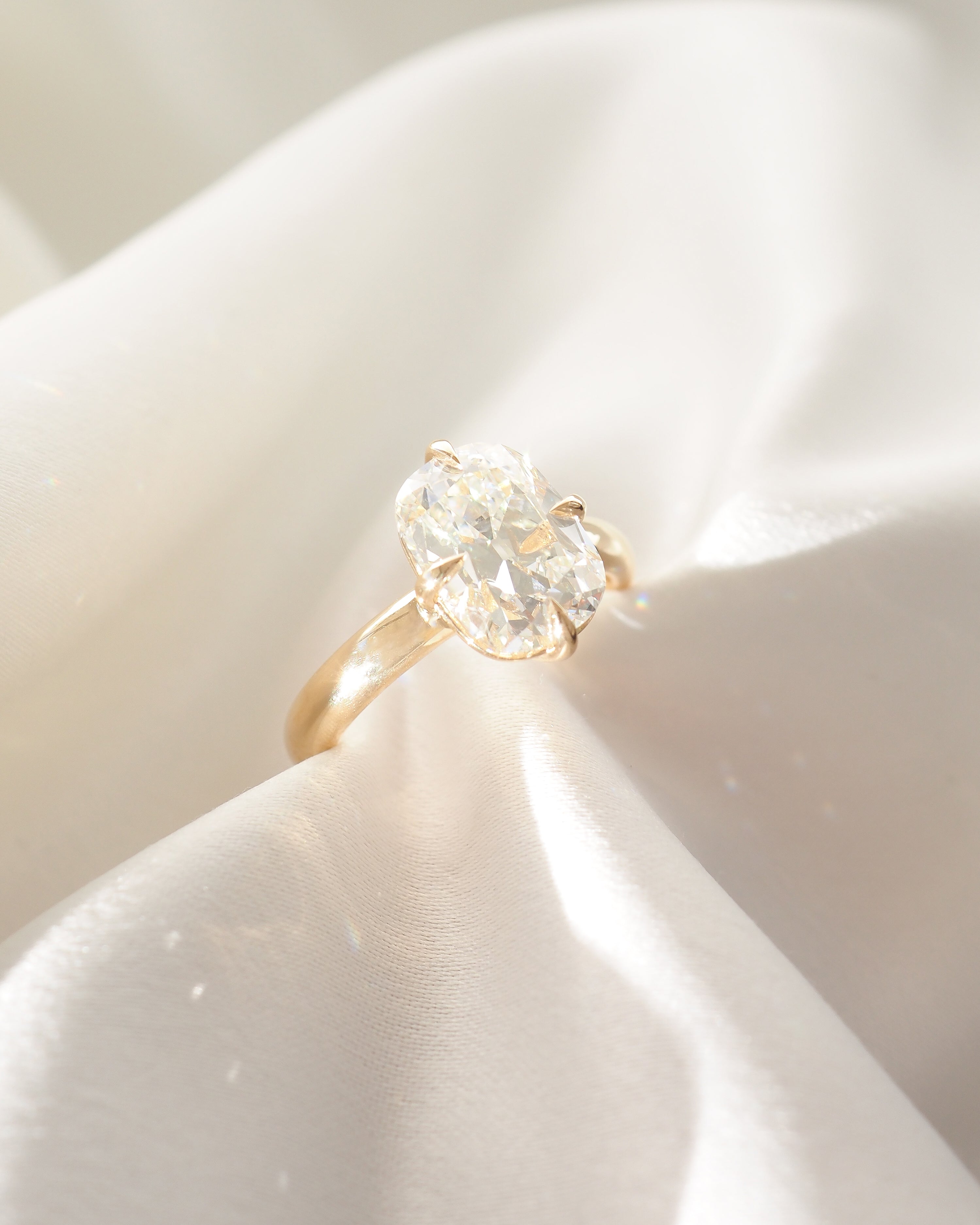 Old Mine Cut Solitaire | 3ct Cushion Lab-Grown Diamond Ring