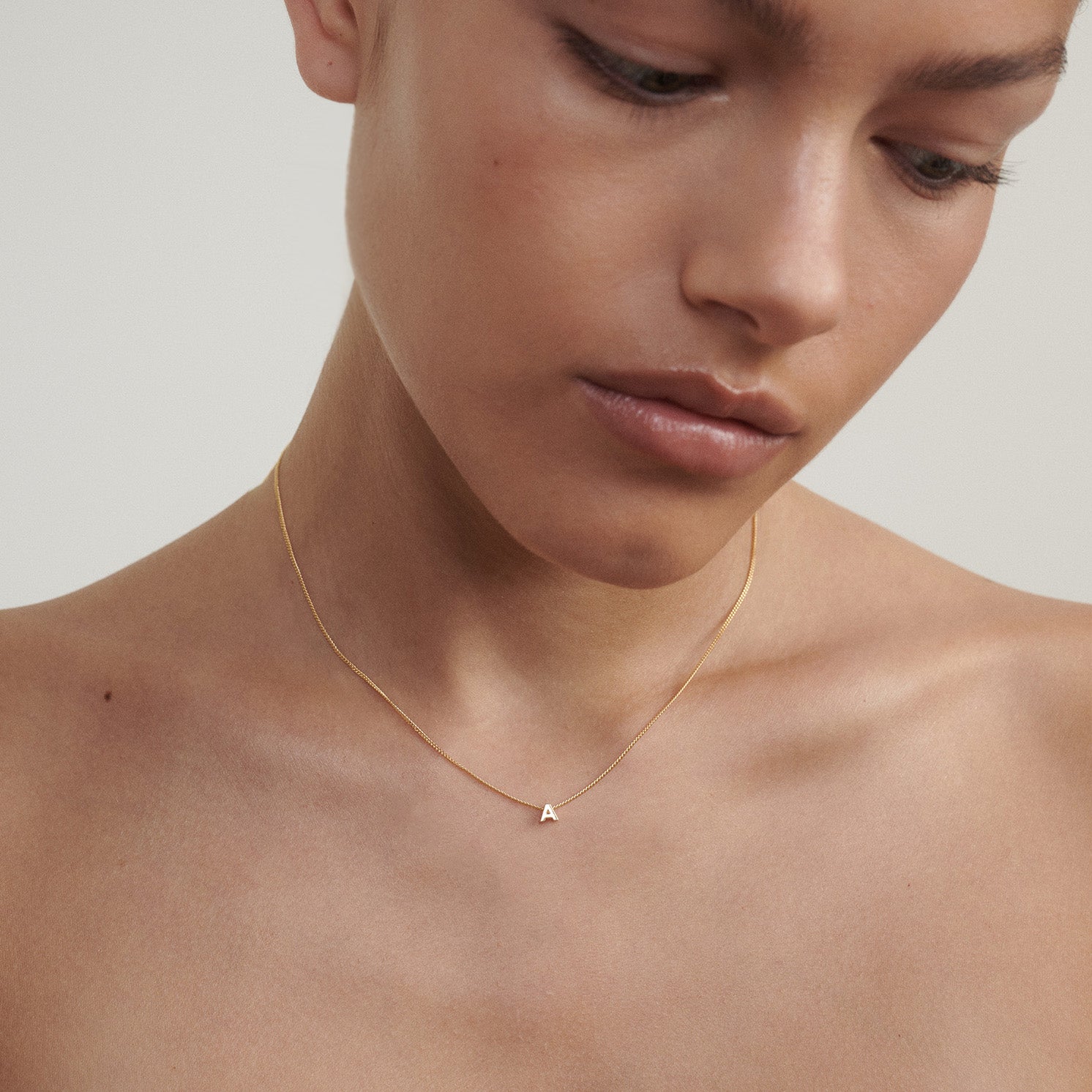 Tiny Letter Necklace | Sliding Charm