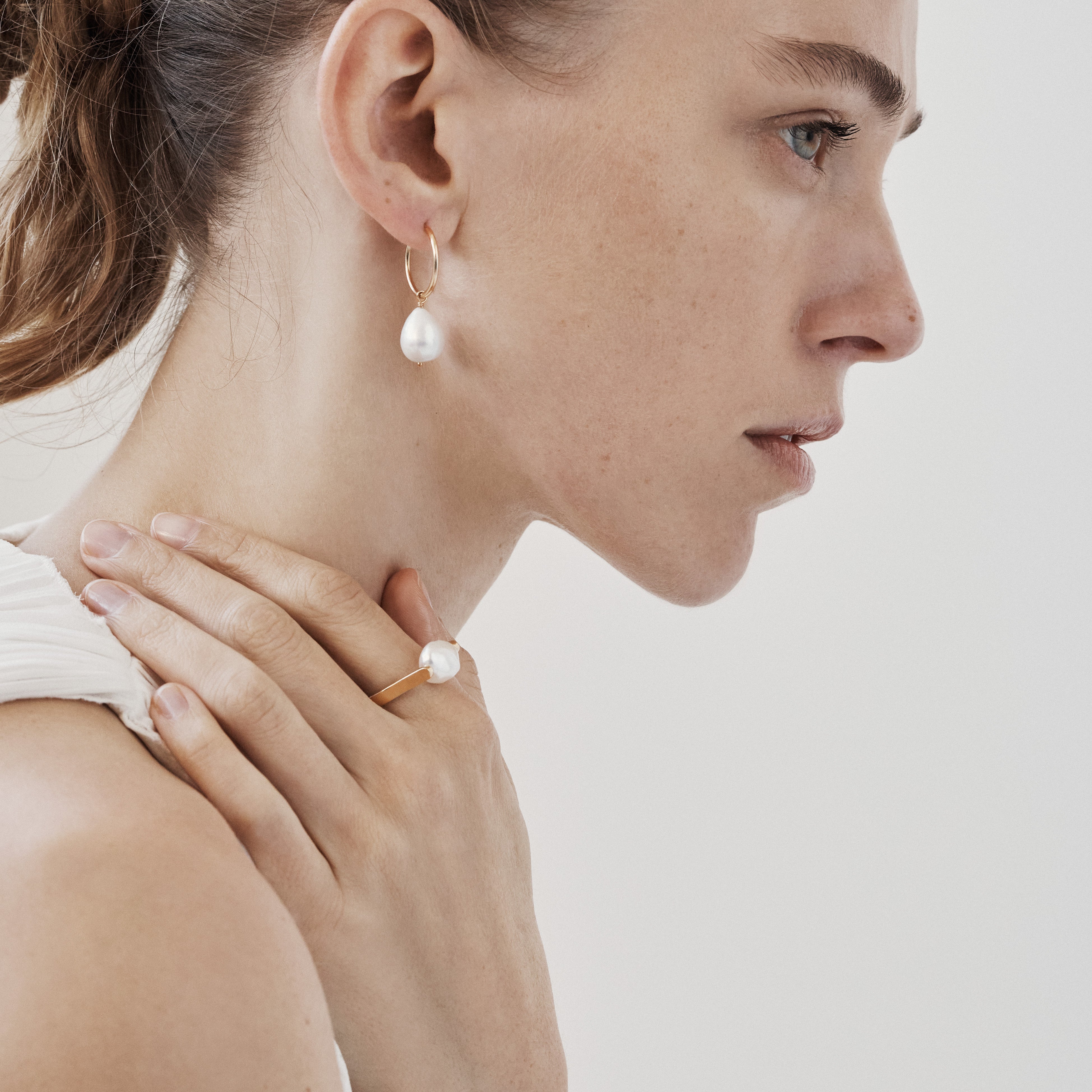 Baroque Pearl Ring | Freshwater Pearl Set Ring