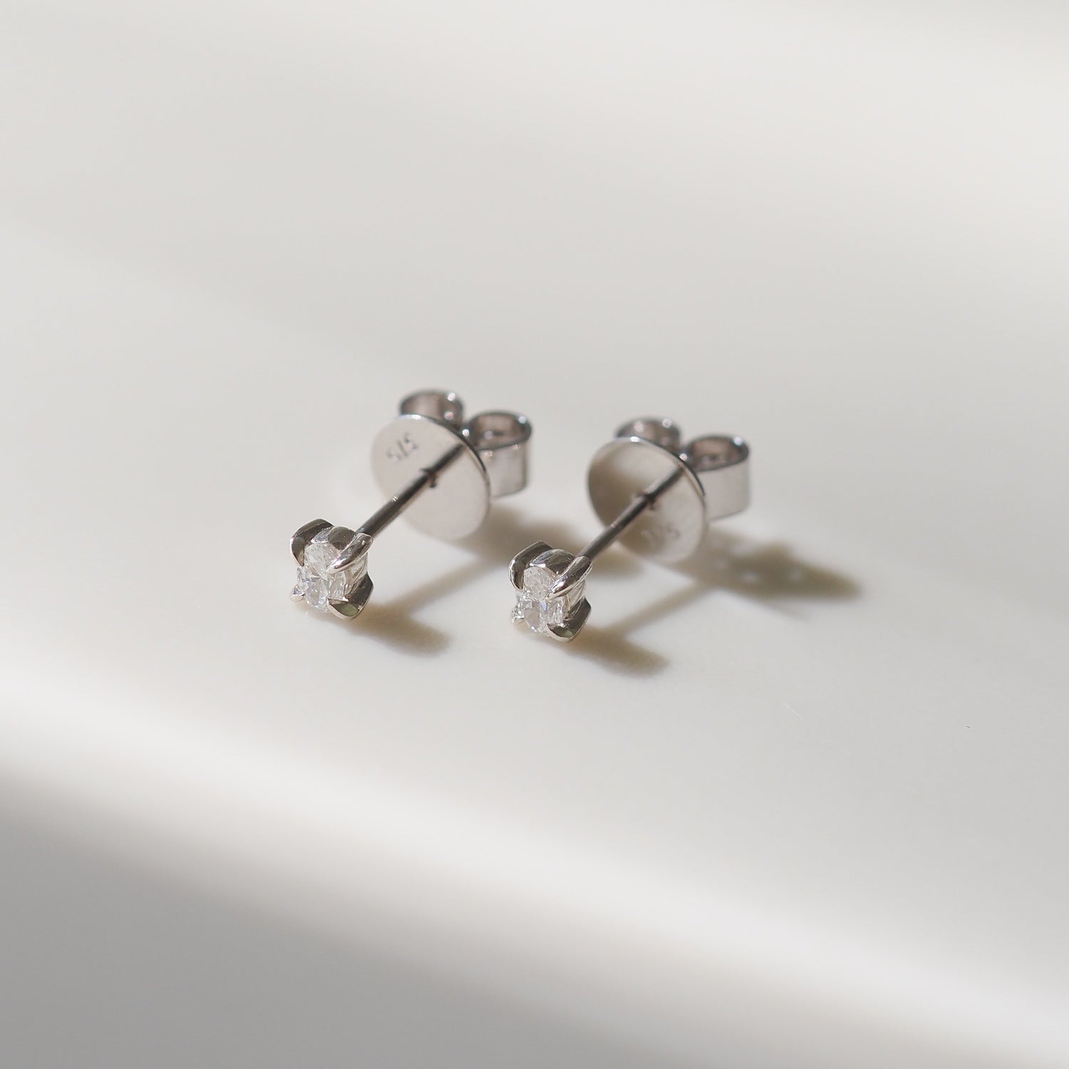 Tiny Oval Diamond Studs | Archive Studs