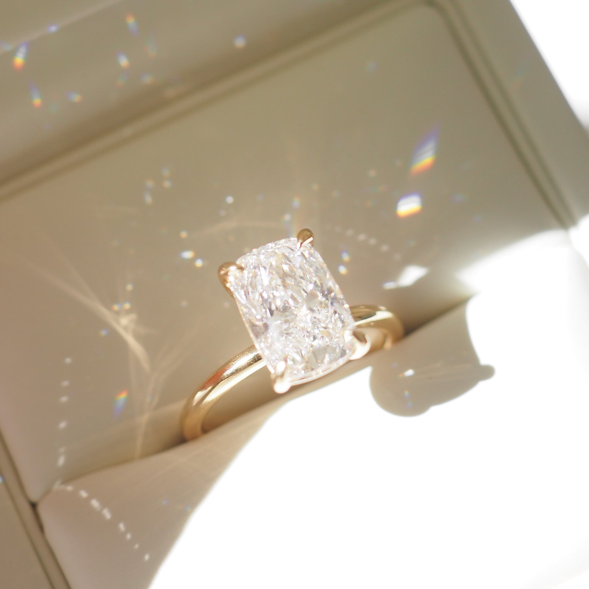 Khia | 3ct Elongated Cushion Solitaire Lab-Grown Diamond Engagement Ring