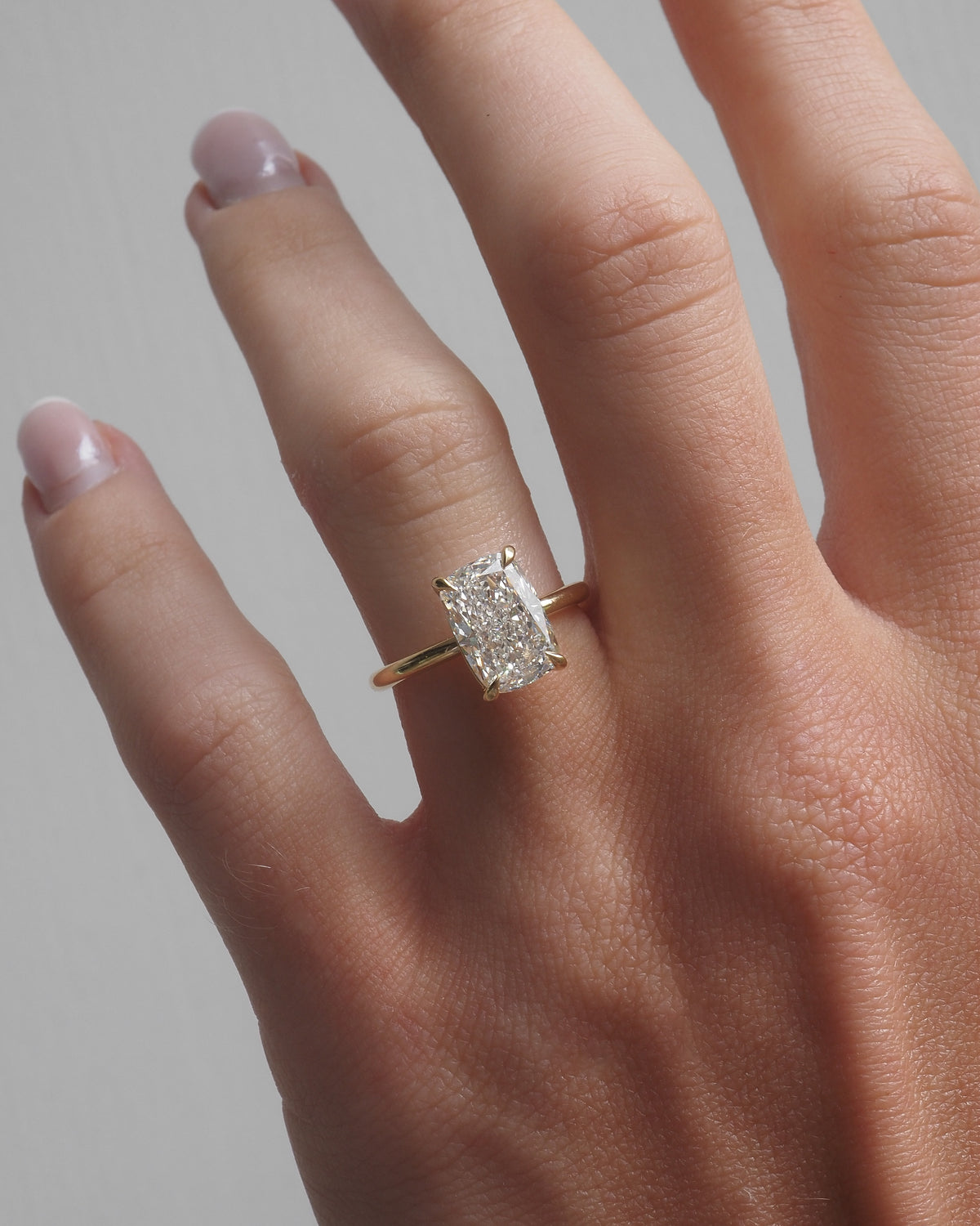 Khia | 3.3ct Elongated Cushion Solitaire Lab-Grown Diamond Engagement Ring