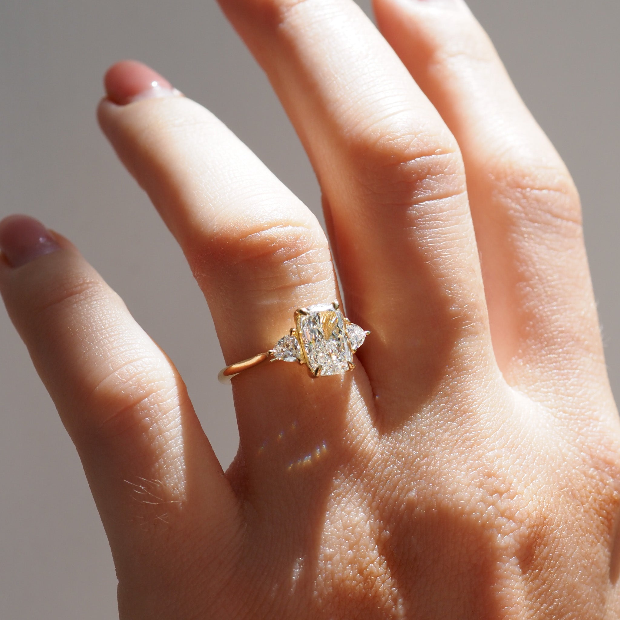 Kiara | 2.4ct Elongated Cushion Trilogy Lab-Grown Ring