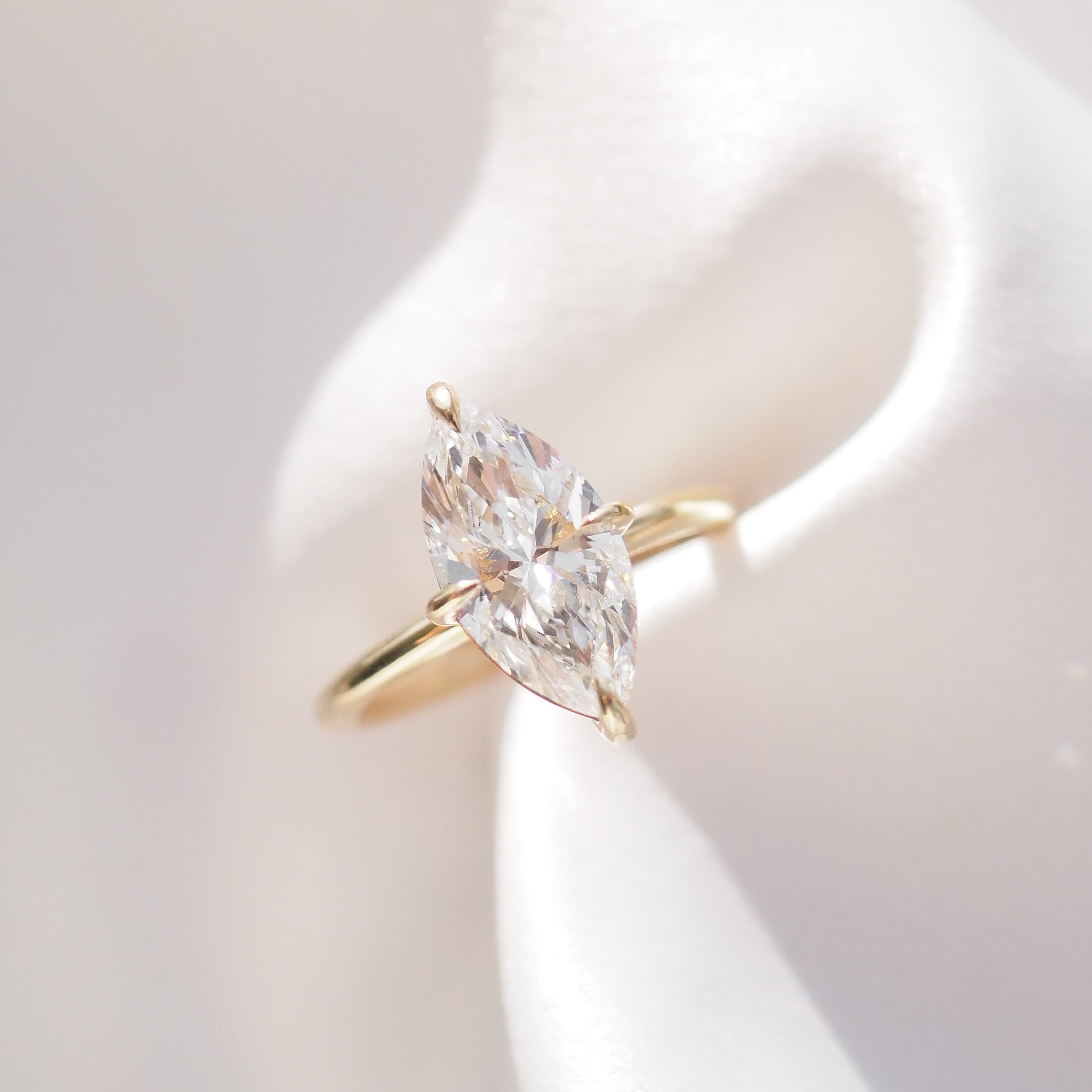 Mae | 2.5ct Marquise Solitaire Lab-Grown Diamond Engagement Ring