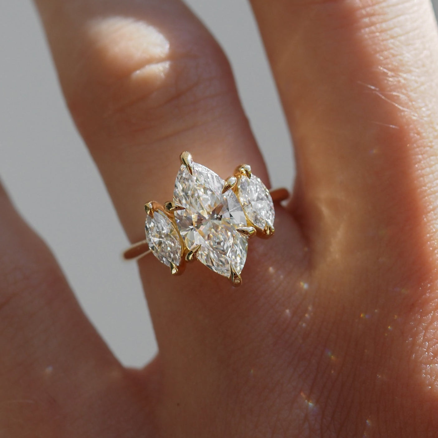 Maya | 2.5ct Marquise Trilogy Lab-Grown Diamond Engagement Ring