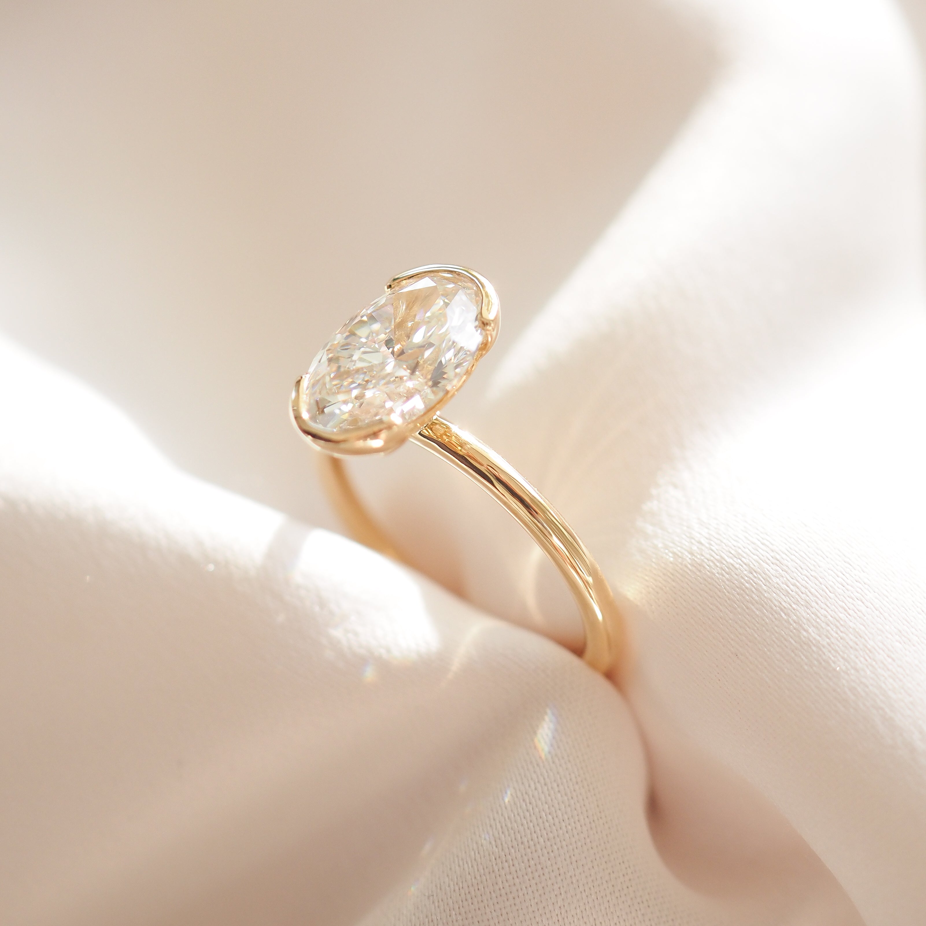 Oval Half Bezel | 2.5ct Solitaire Lab-Grown Diamond Engagement Ring