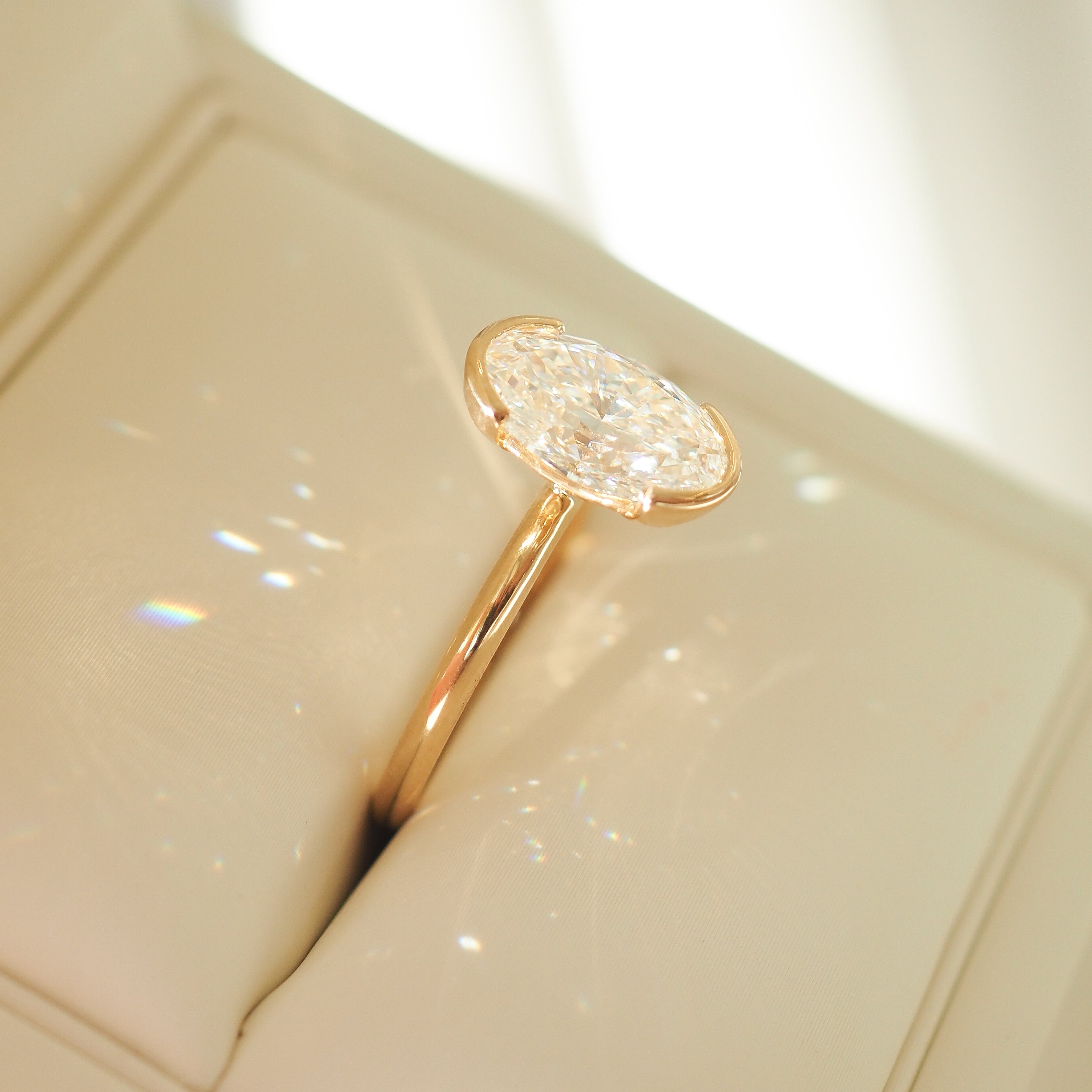 Oval Half Bezel | 2.5ct Solitaire Lab-Grown Diamond Engagement Ring