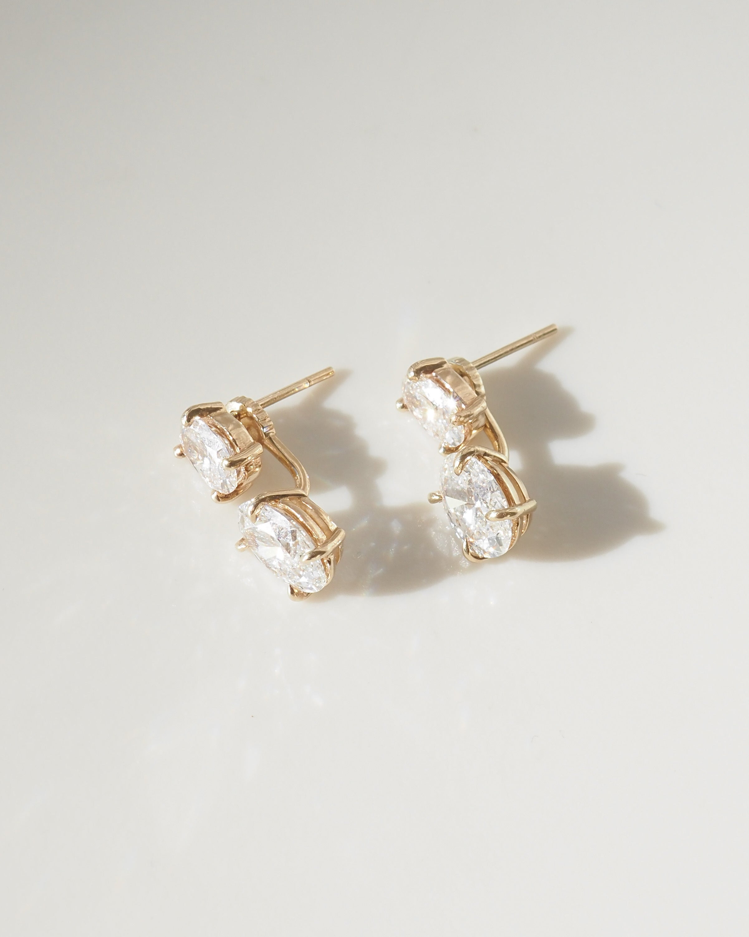 Oval Studs with Jackets | Lab-Grown Diamond Earrings