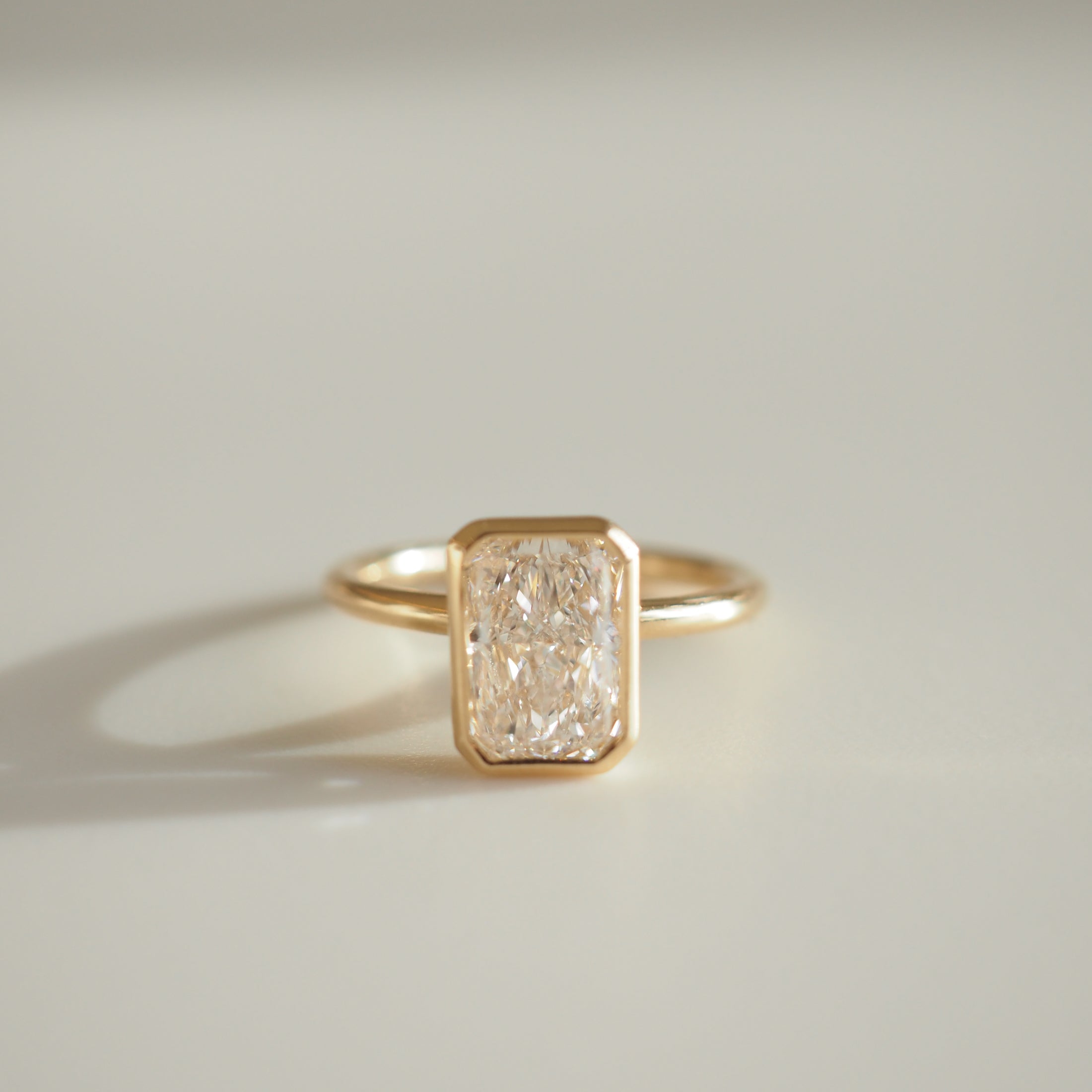 Rya | 2ct Radiant Bezel Solitaire Lab-Grown Diamond Engagement Ring