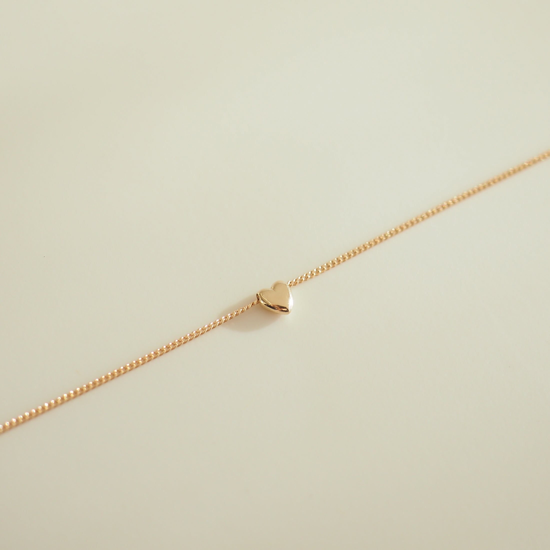 Puffed Heart Necklace | Sliding Charm Necklace